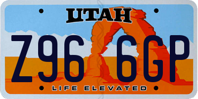 UT license plate Z966GP
