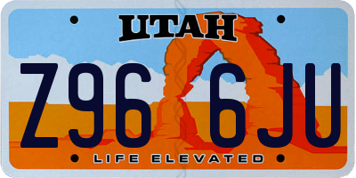 UT license plate Z966JU