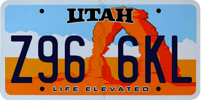 UT license plate Z966KL