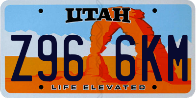 UT license plate Z966KM