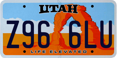 UT license plate Z966LU