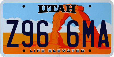 UT license plate Z966MA