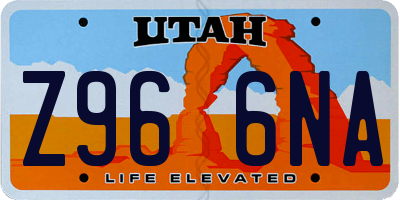 UT license plate Z966NA