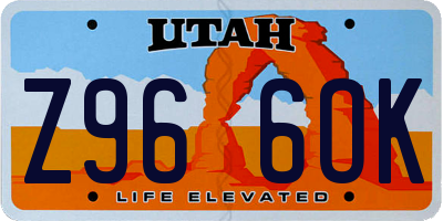 UT license plate Z966OK