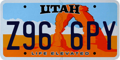 UT license plate Z966PY