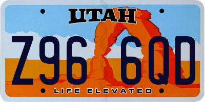 UT license plate Z966QD