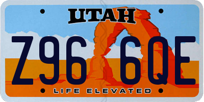 UT license plate Z966QE