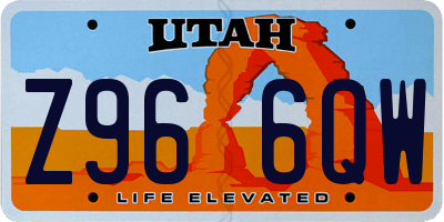 UT license plate Z966QW