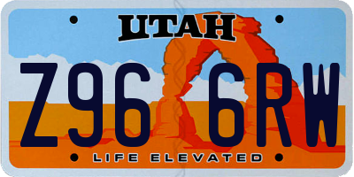UT license plate Z966RW