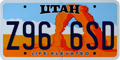 UT license plate Z966SD
