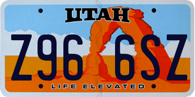 UT license plate Z966SZ