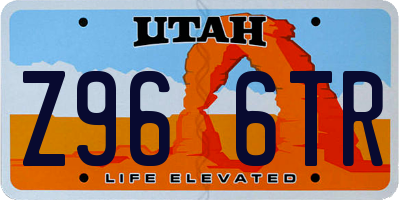 UT license plate Z966TR
