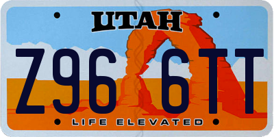 UT license plate Z966TT