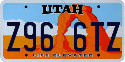 UT license plate Z966TZ