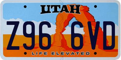 UT license plate Z966VD