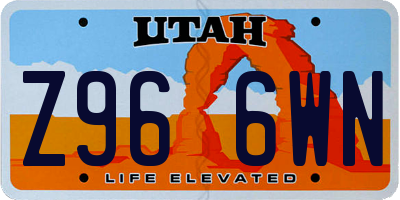 UT license plate Z966WN