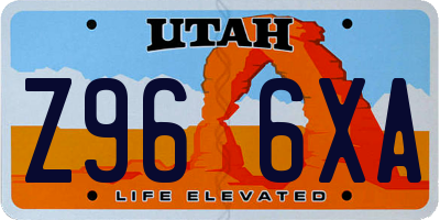 UT license plate Z966XA