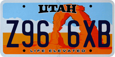 UT license plate Z966XB