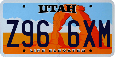UT license plate Z966XM