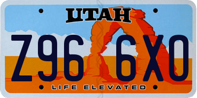 UT license plate Z966XO