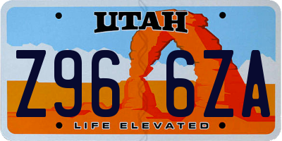 UT license plate Z966ZA