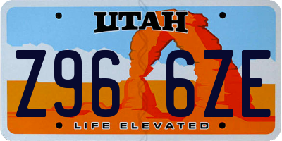 UT license plate Z966ZE