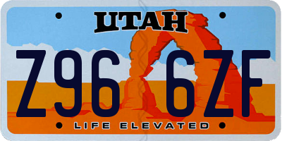 UT license plate Z966ZF