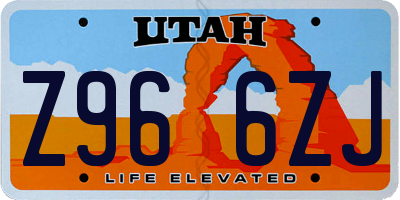 UT license plate Z966ZJ