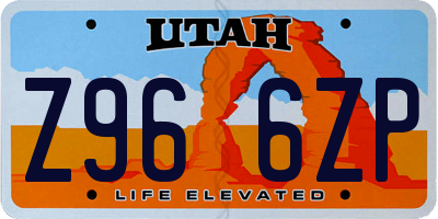 UT license plate Z966ZP