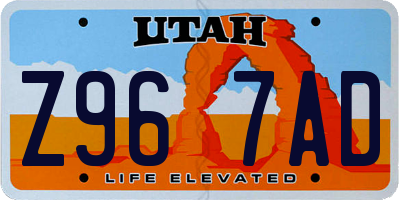 UT license plate Z967AD