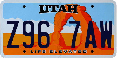 UT license plate Z967AW