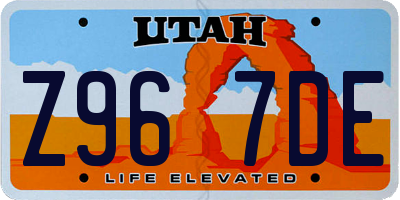 UT license plate Z967DE