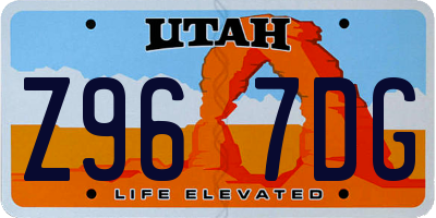 UT license plate Z967DG