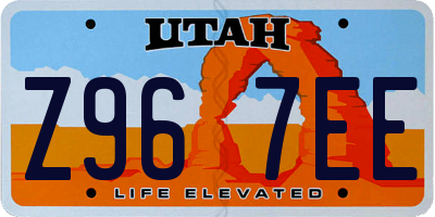 UT license plate Z967EE