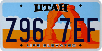 UT license plate Z967EF
