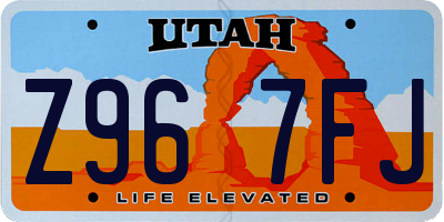 UT license plate Z967FJ