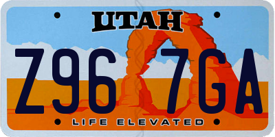 UT license plate Z967GA