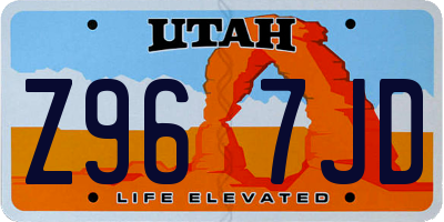 UT license plate Z967JD