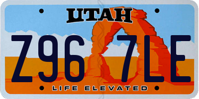 UT license plate Z967LE