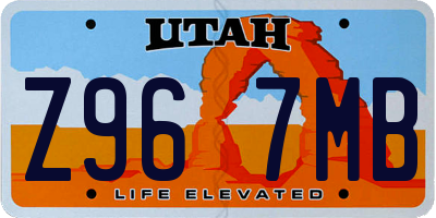 UT license plate Z967MB