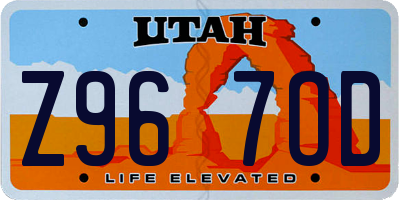 UT license plate Z967OD