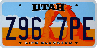 UT license plate Z967PE