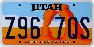 UT license plate Z967QS