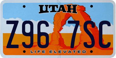 UT license plate Z967SC