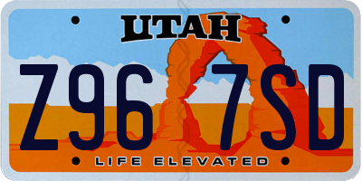 UT license plate Z967SD