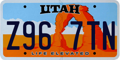 UT license plate Z967TN