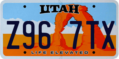 UT license plate Z967TX
