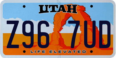 UT license plate Z967UD