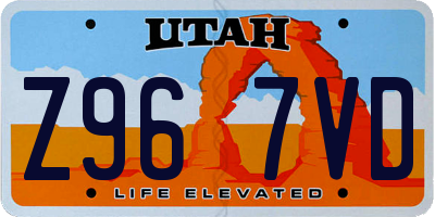 UT license plate Z967VD
