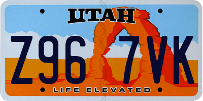 UT license plate Z967VK